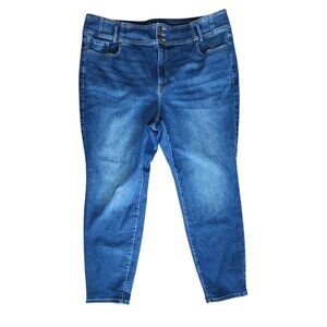 Lane Bryant Jeans Womens Plus Size 22 Solid All Blue Ultra High Jegging Denim